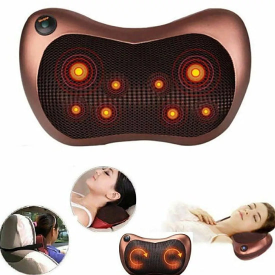 CUSCINO MASSAGGIATORE CASA AUTO CERVICALE MASSAGGIO BENESSERE LED SHIATSU CORPO